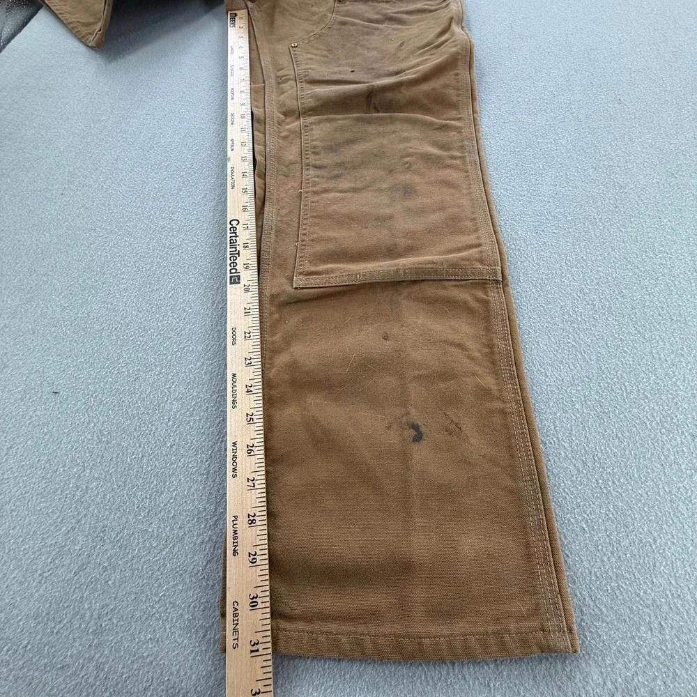 Carhartt B01-BRN Double-Knee Work Dungaree Carpenter Pants Men 34x34-Fits 31x31
